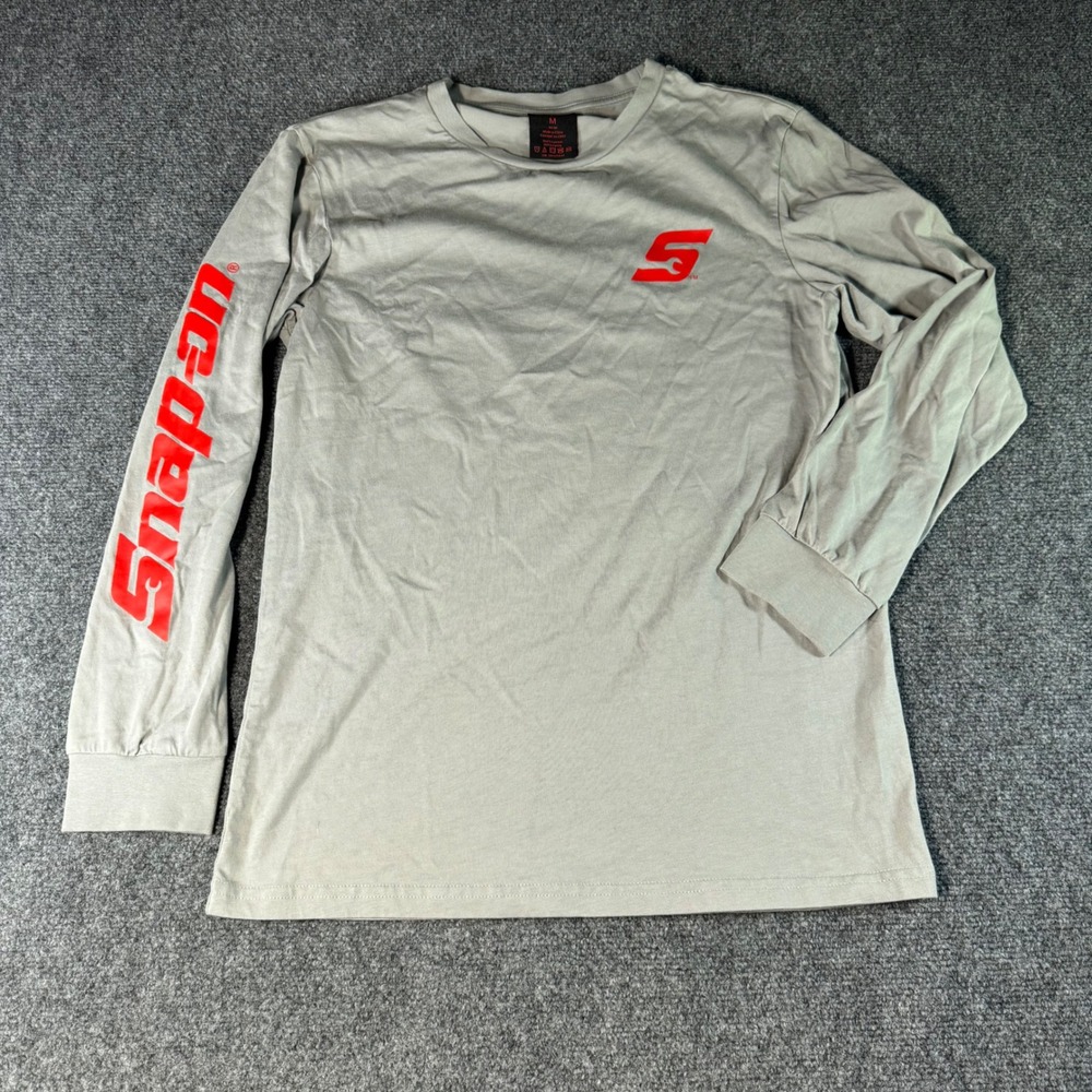 Snap-on Tools Mens Long Sleeve Graphic T-Shirt Grey Red Logo Size M RN-SPP125441
